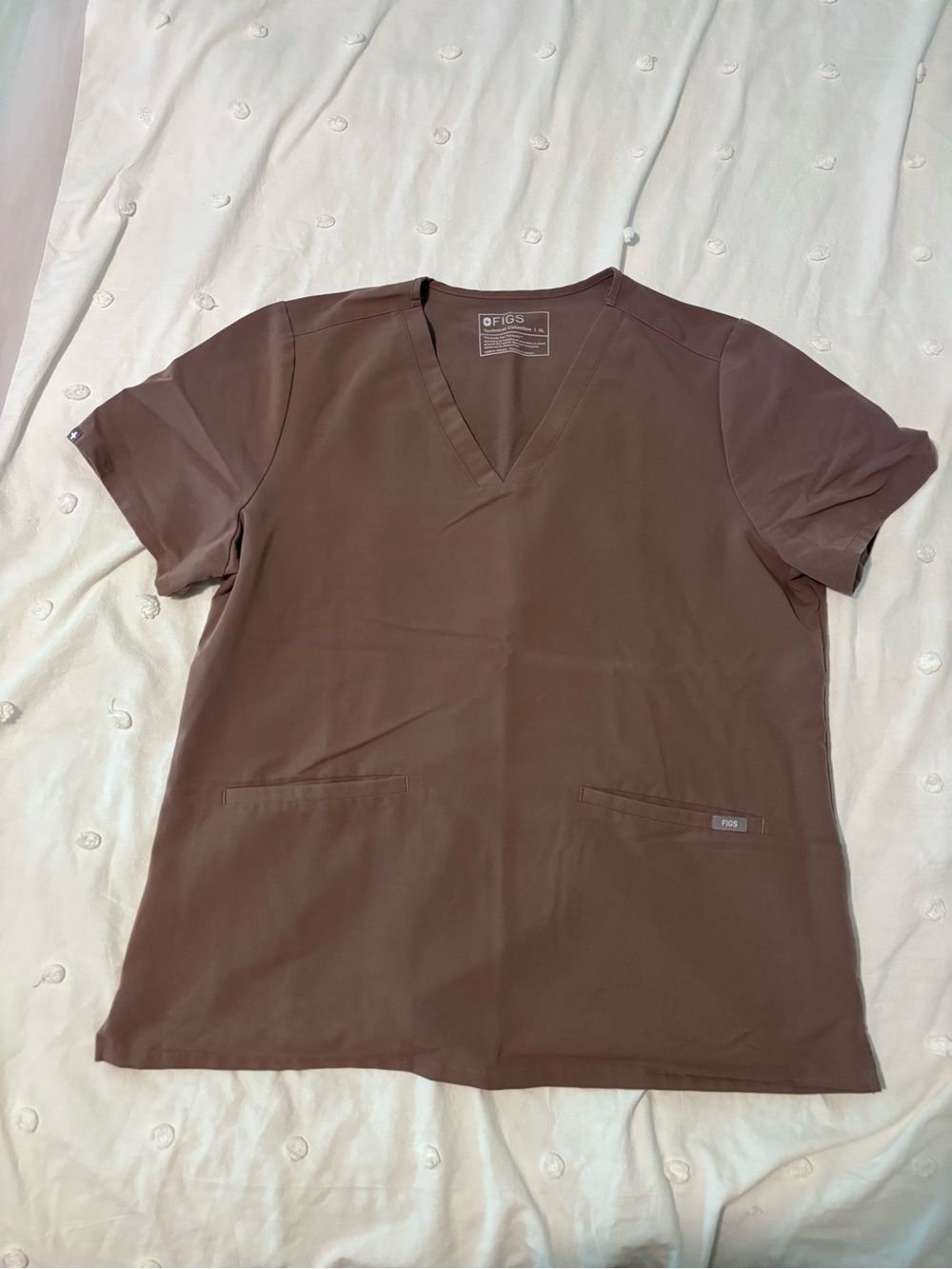 Figs Smokey Taupe Casma top  XL